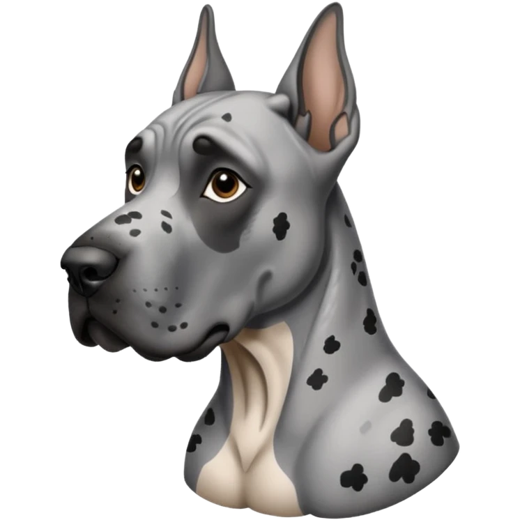 Gray Great Dane with black speckles emoji