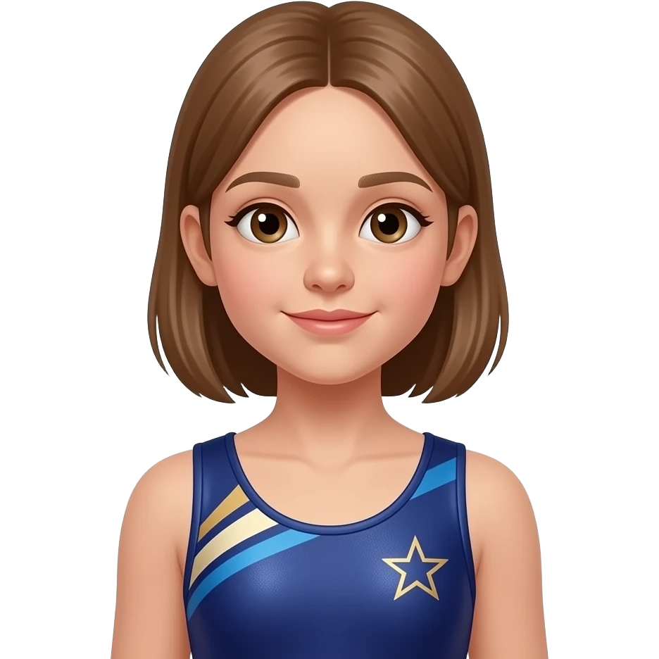 Ich möchte ein Mädchen circa 12 jahre alt ist. Sie hat einen Tanktop und ein Turnanzug an. emoji