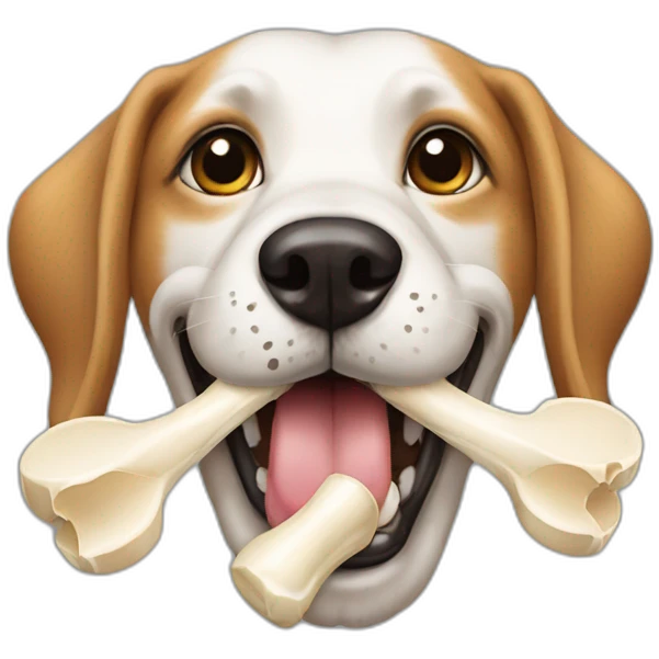dog with bone in mouth emoji