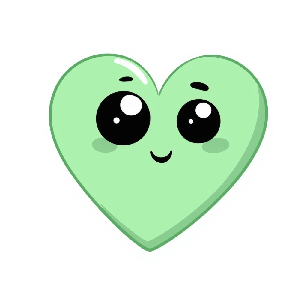 A black and green heart, cute and expressive emoji