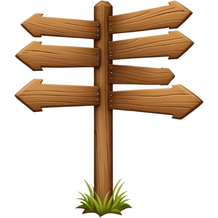 Wooden sign post made of felt texture, scrapbooking style, transparent background emoji