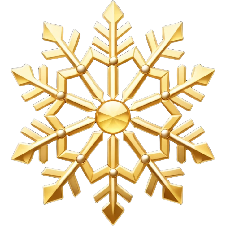 Gold snowflake emoji