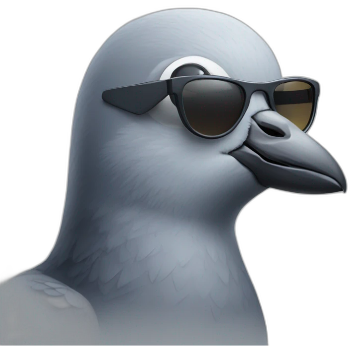 a pigeon with sunglasses emoji