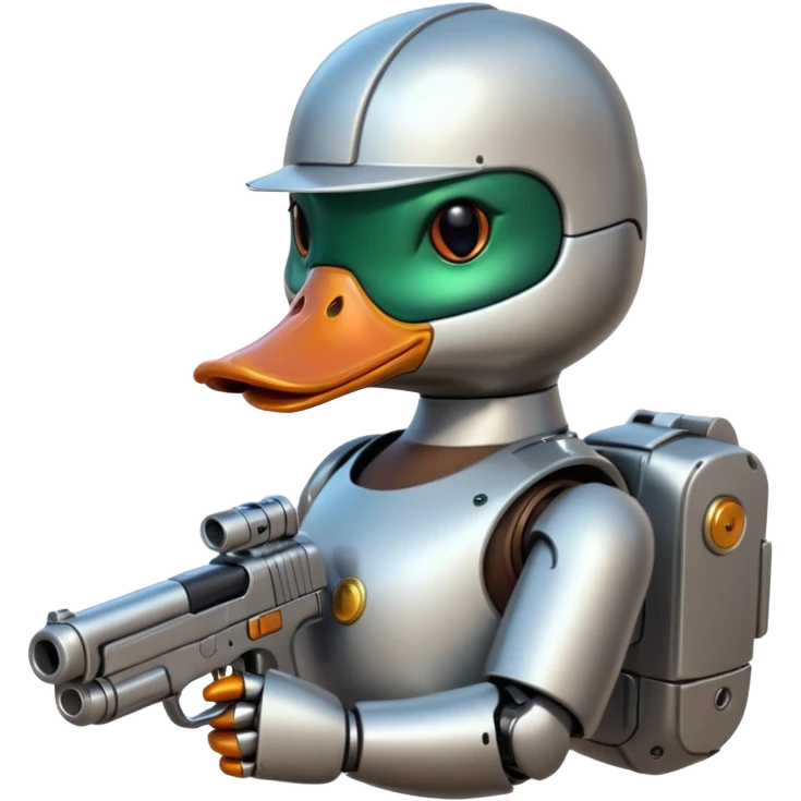 Duck with a gun android style  emoji