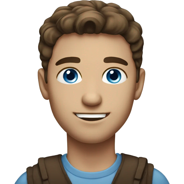 brown haired blue eyed male portrait emoji