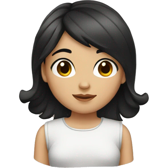 Girl with black hair and brown eyes emoji