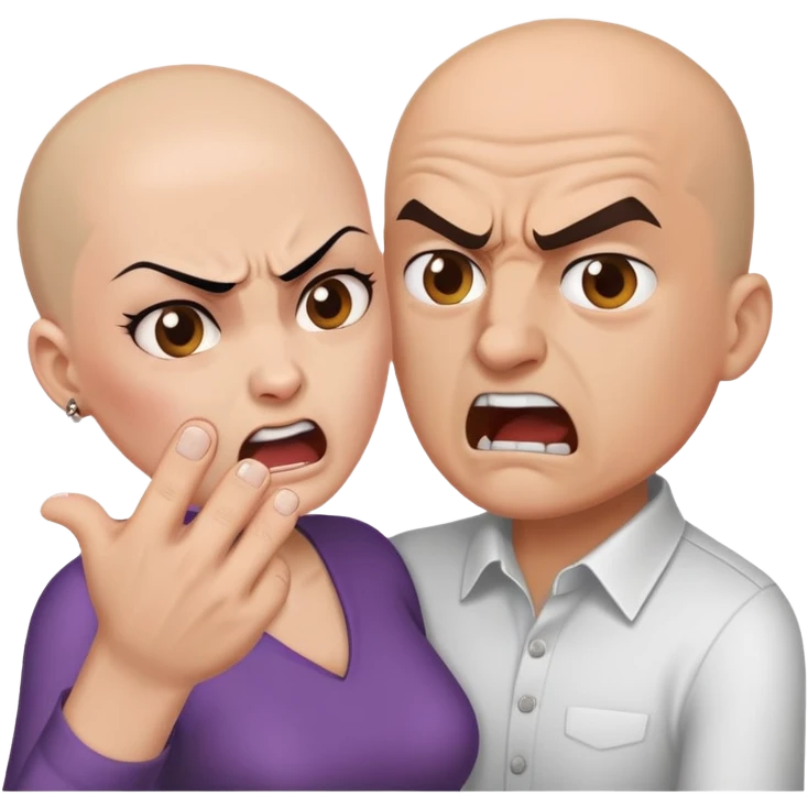 Man slapping bald women emoji