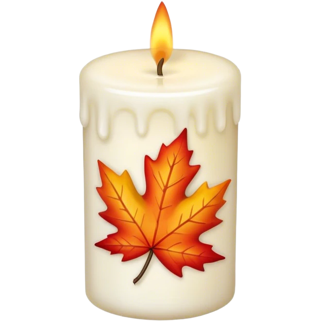 candle with maple leaves emoji