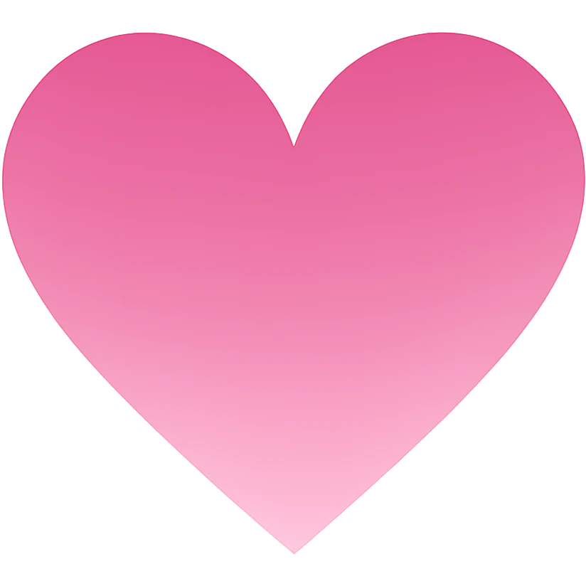 heart with a pink ombre gradient, clean digital illustration, no background emoji