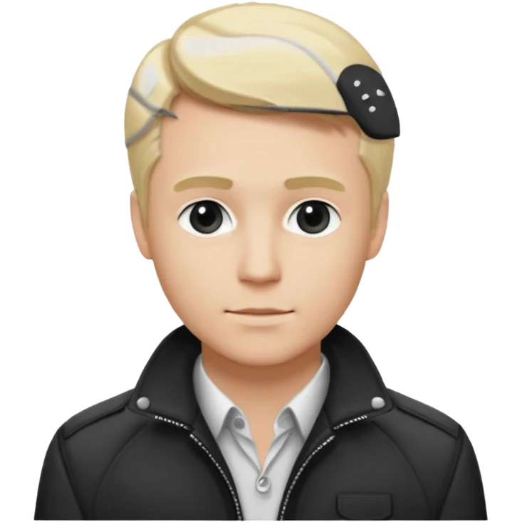 balck and white photo man blonde in classic jacket emoji