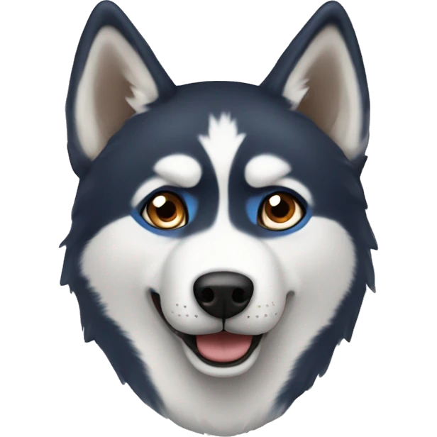 Husky with a blue and a brown eye emoji
