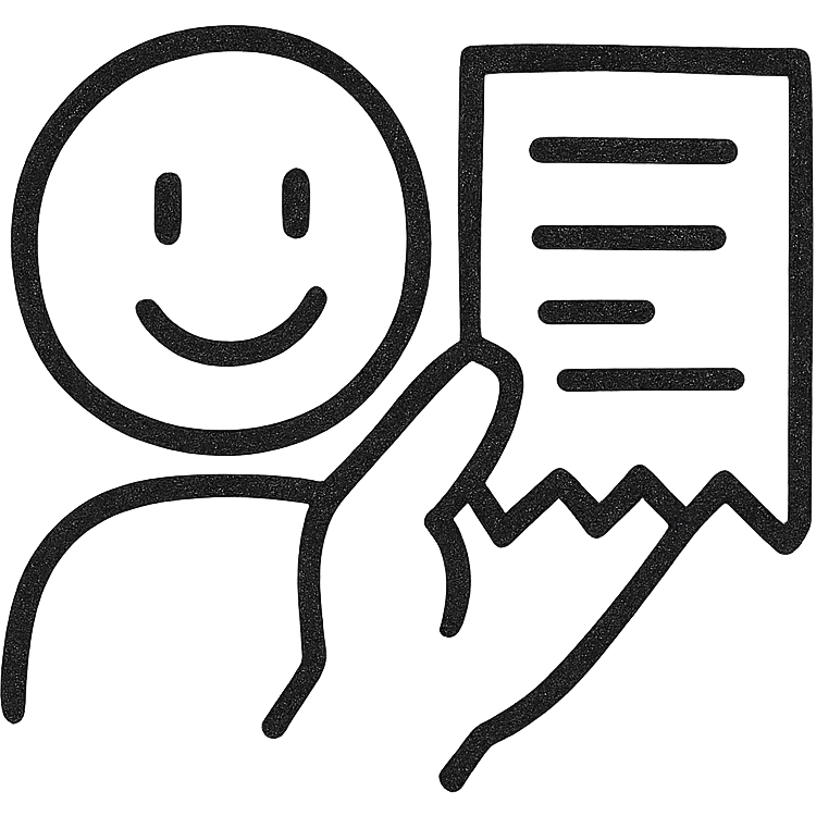 Minimalist buying emoji, simple and elegant, abstract representation of a receipt, monochrome. emoji