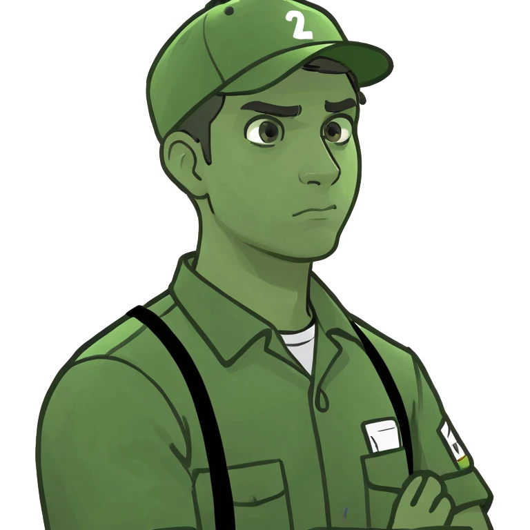 emoji of delivery man is going somewhere to the right , he is sad, he is dressed in work uniform emoji