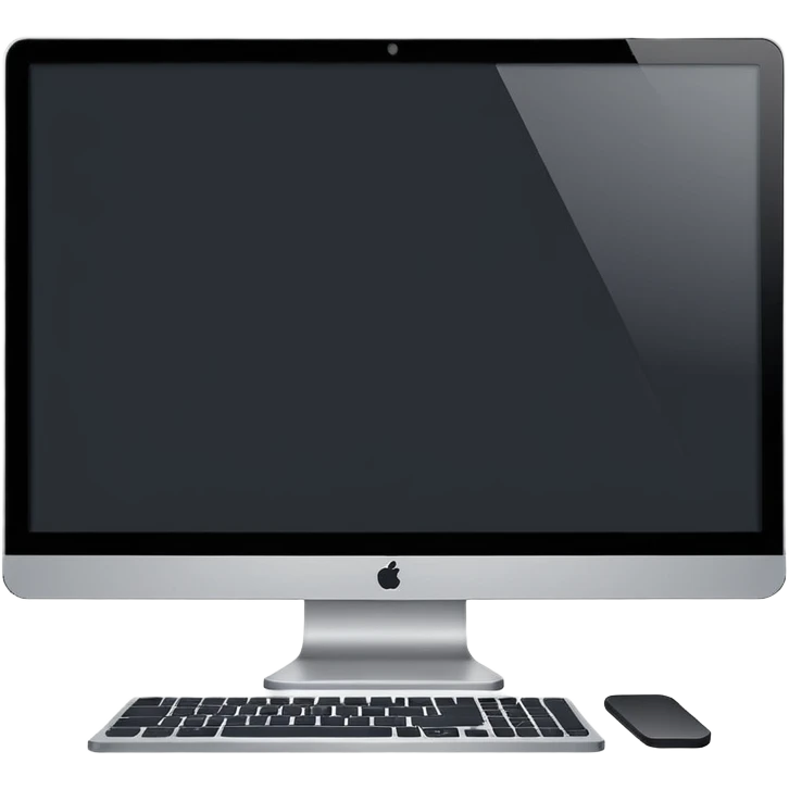 Minimalistic flat vector icon, iOS style, thin black contour on white background. Computer monitor with a pen tool icon. No text, no shadows.
 emoji