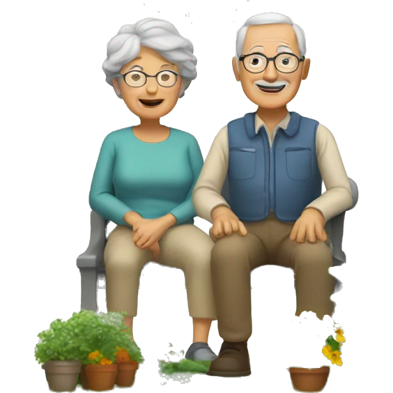grandparents are gardens with plants emoji