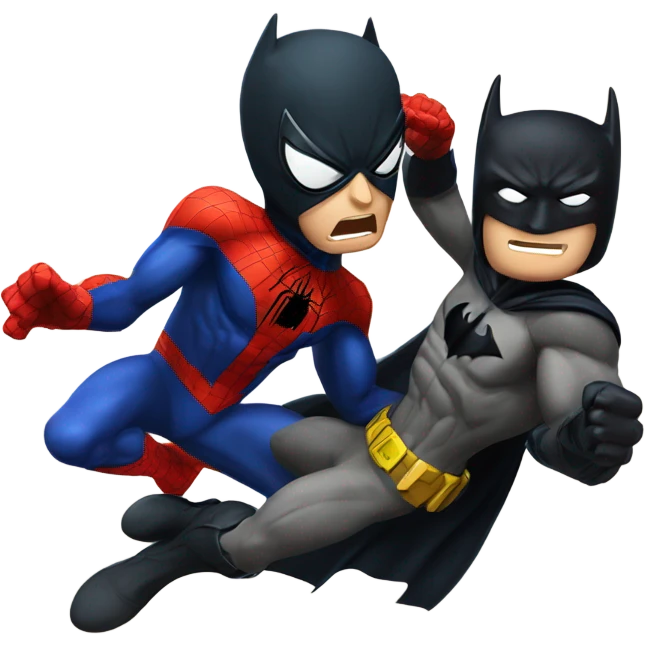 Spider-man fighting Batman  emoji