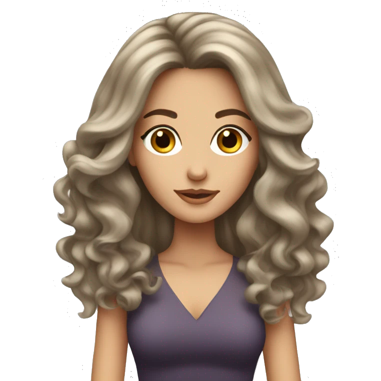 brunette white girl with beautiful blowout hair emoji