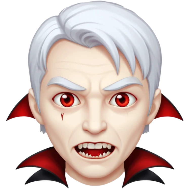 vampire with red eyes and white hair emoji
