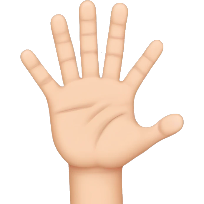 Hand with all fingers but thumb and pinky down. index, middle, and ring finger sticking to each other emoji