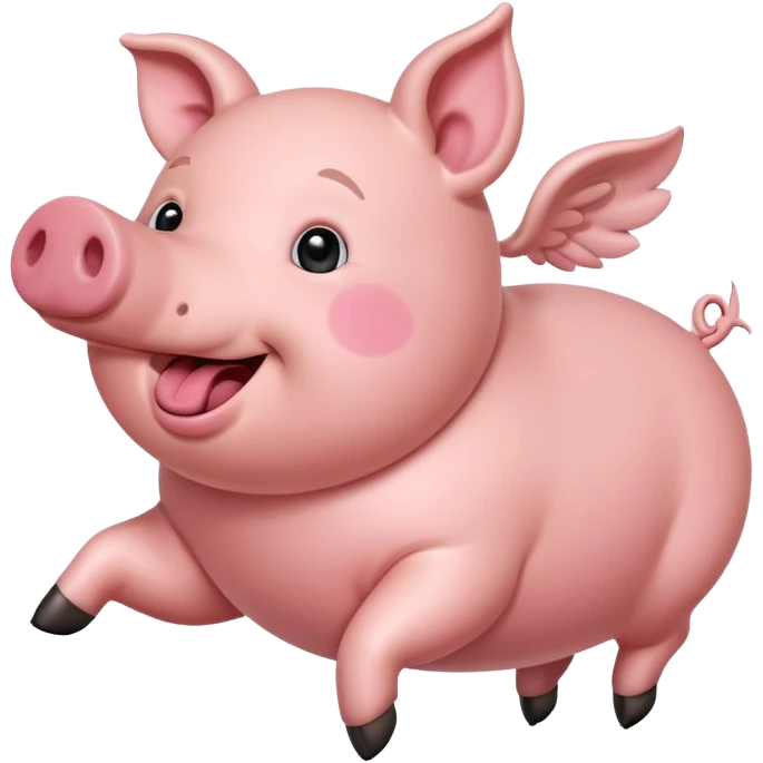 pig flying Through air emoji