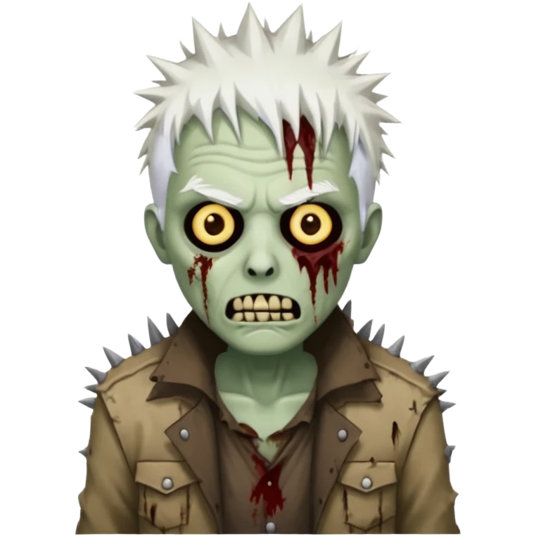 spiky white haired zombie emoji