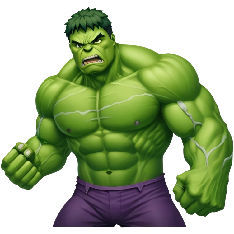 Savage Hulk versus World Breaker Hulk, classic angry Hulk facing powered-up glowing Hulk emoji