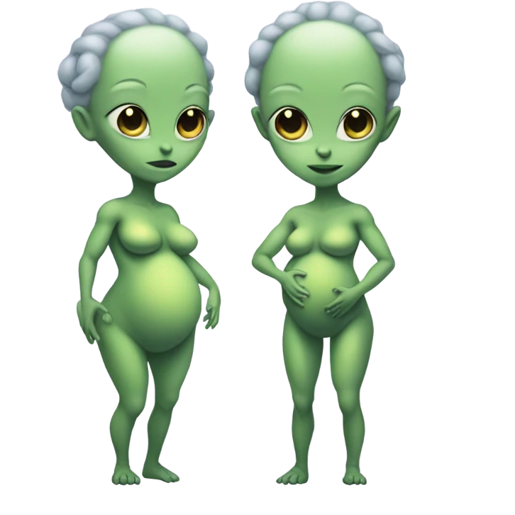 Pregnant draco alien woman, full body emoji