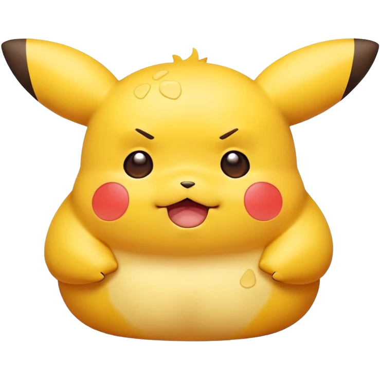 chubby Pikachu with cartoon acne emoji