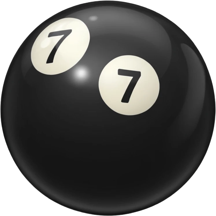 Pool table back ball with the number 7  emoji