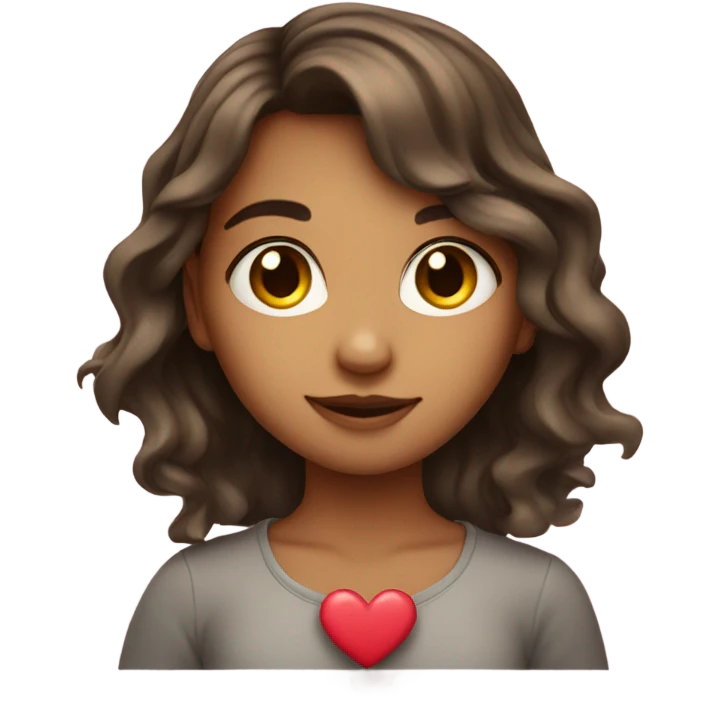 Cute girl with love emoji