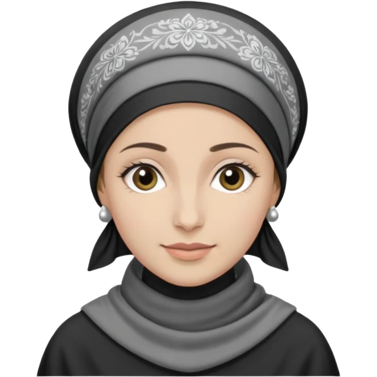 orthodox jewish woman greyscale with tichel kercheif circa. 1890 emoji