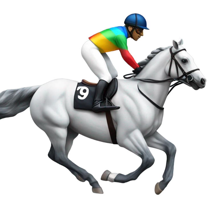 jockey riding a horse emoji