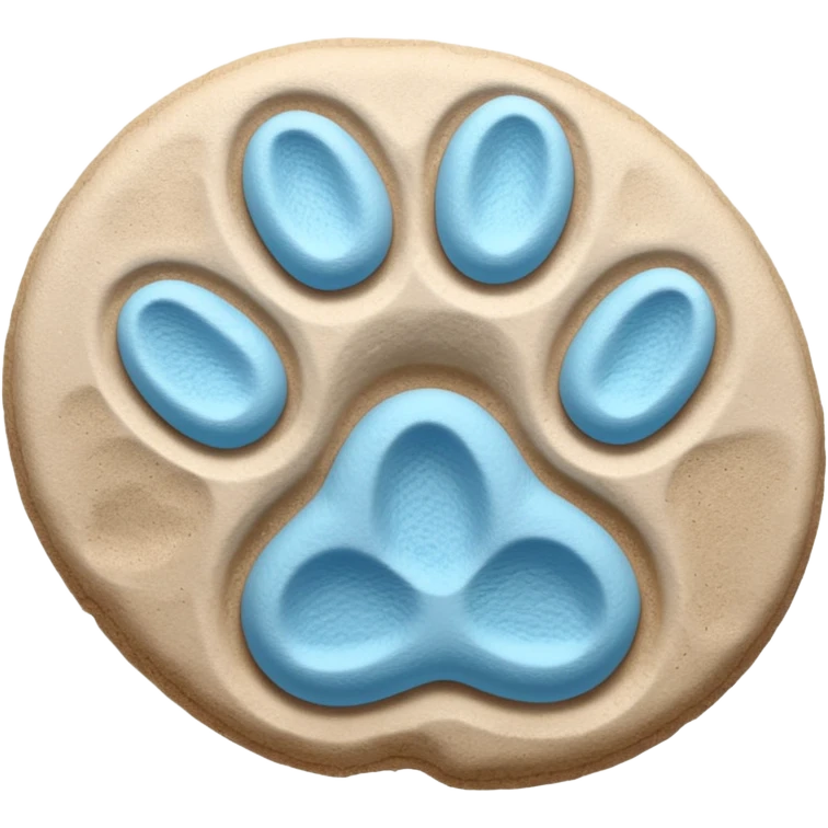 a pastel blue pawprint emoji