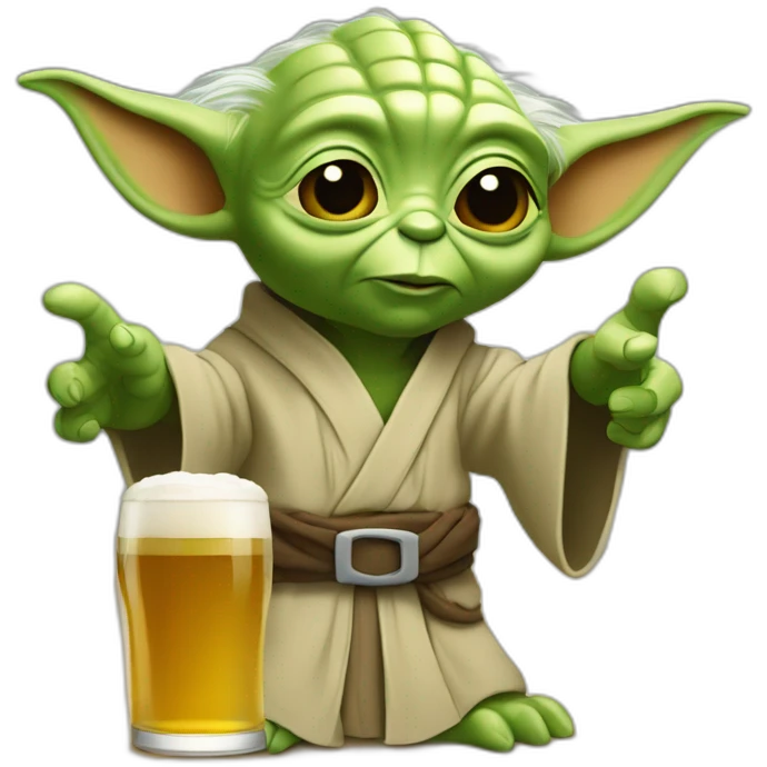 yoda qui boit un bierre emoji