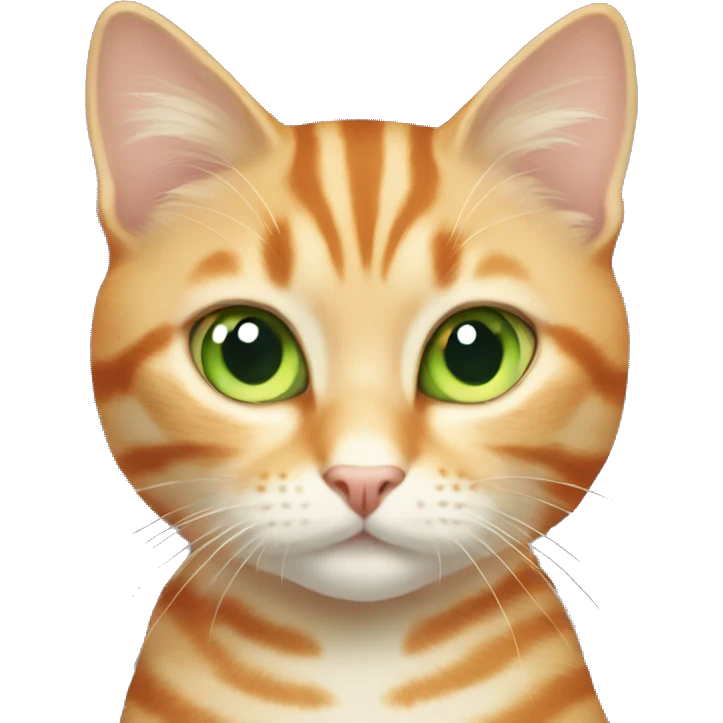light orange stripes cat with light green eyes emoji
