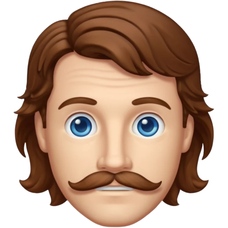 Benson Boone (b.2002) blue eyes, brown wavy hair and thin mustache emoji