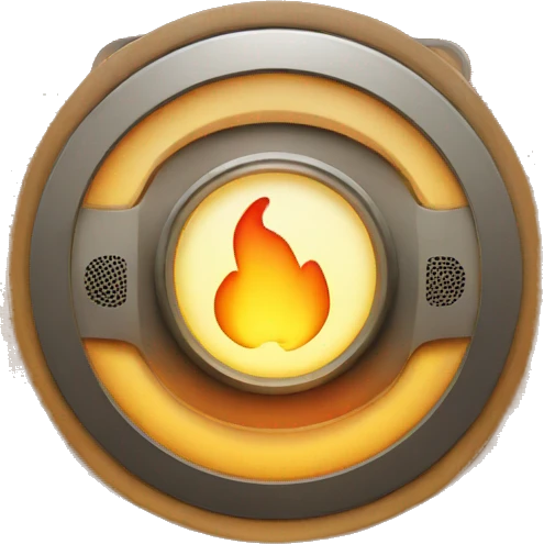 audio speaker with fire emoji