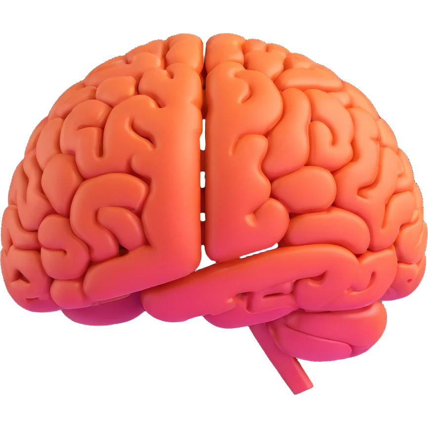 Make this brain emoji look 3D, keep Google brand colors, no text, transparent background. emoji