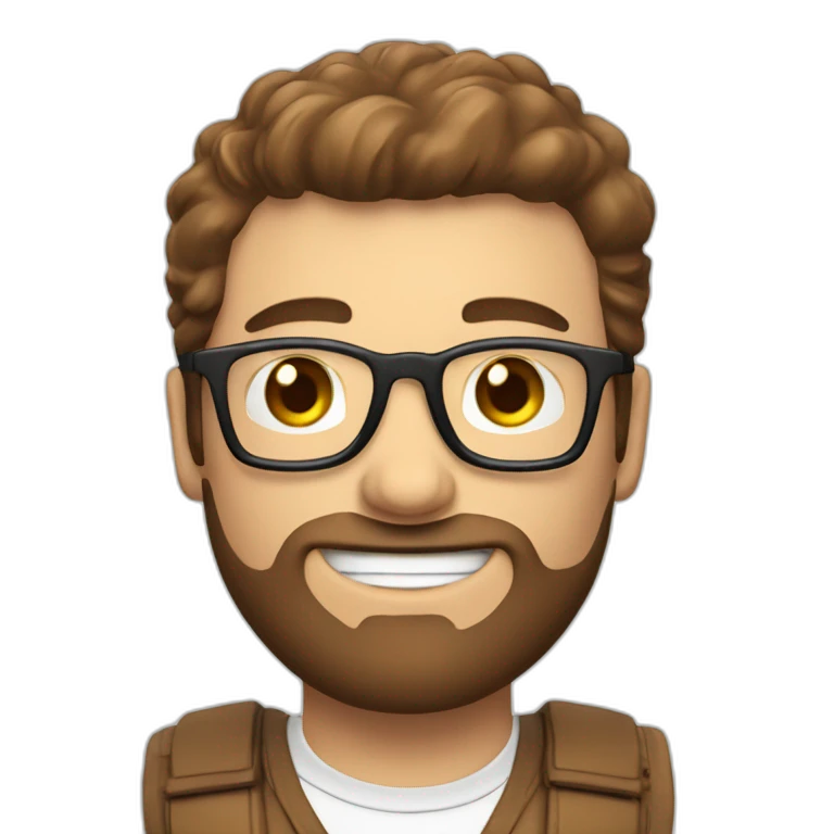 Homme blanc brun avec appareil photo emoji