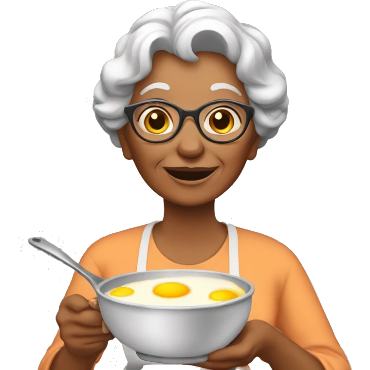 Granny cooking a breakfast emoji