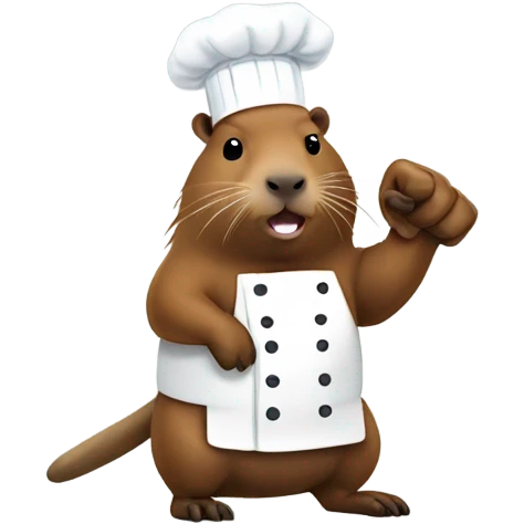 chef capybara folding the fist emoji in front of him  emoji