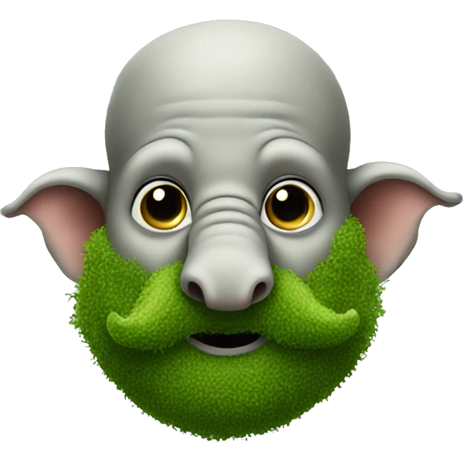 bald elephant man with a moss beard emoji