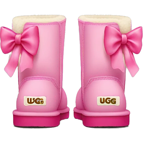 Ugg boots with little pink bows on top emoji