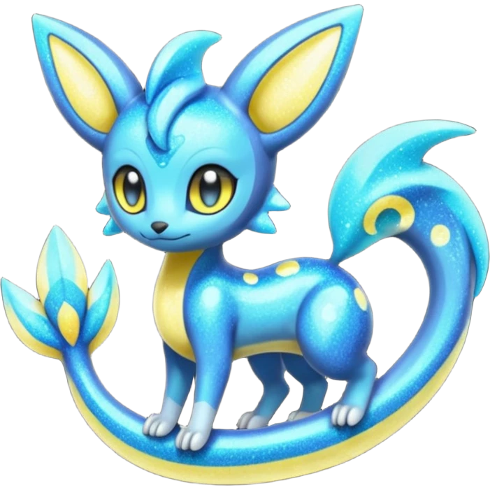 Bioluminescent Nigthly Glittery Shiny Starry Meloetta-Dewott-Salandit-Umbreon-Pokémon-Fakémon-fusion-hybrid-creature emoji