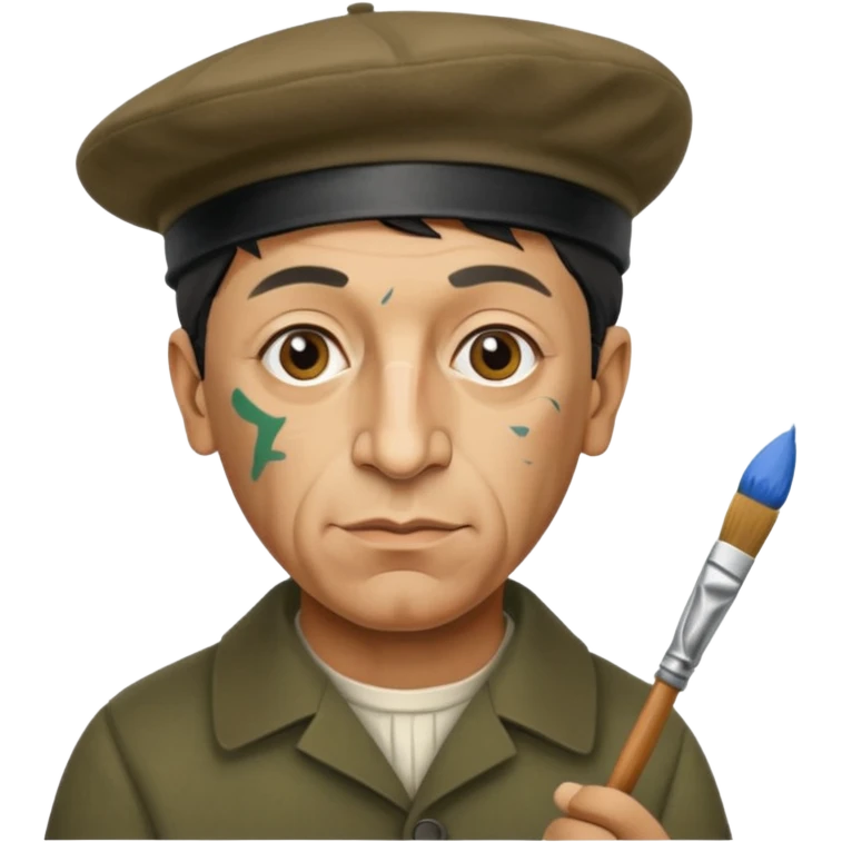 pablo picasso is painting on canvas emoji