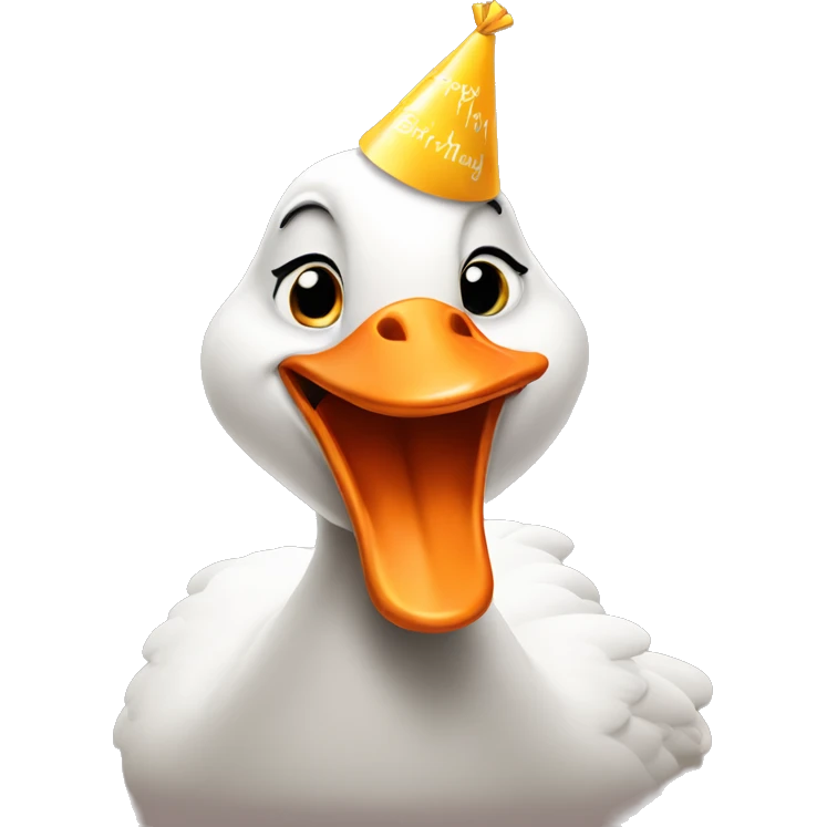 Goose with birthday hat emoji