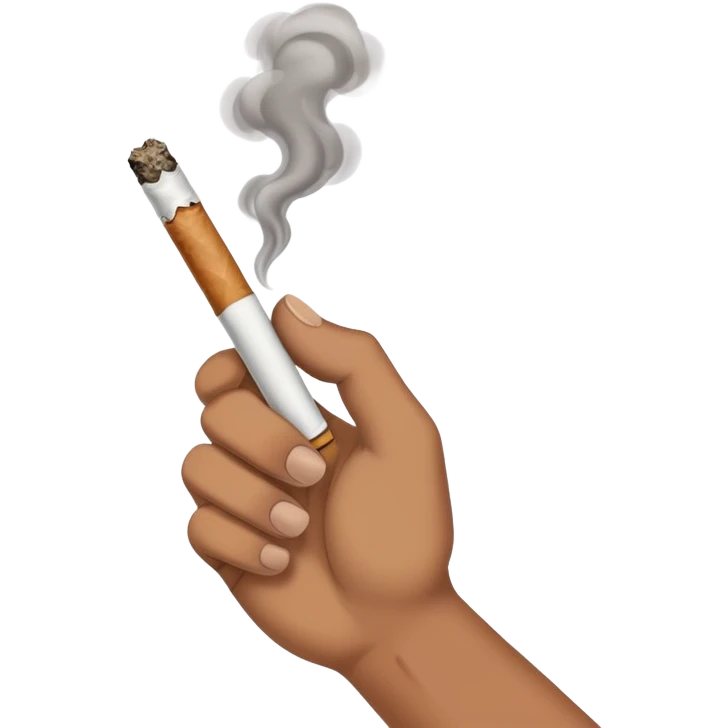 Joint with smoke in a hand emoji