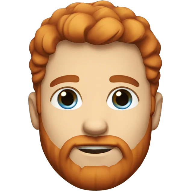 guy with blue eyes, short red hair, beard emoji