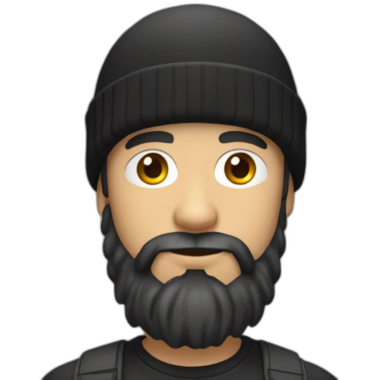 white-man-with-mohawk-hair-and-long-black-beard-with-a-black-beanie-hat emoji