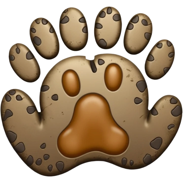 Paw prints for a dog with 3 legs, 4 toes on each foot  emoji